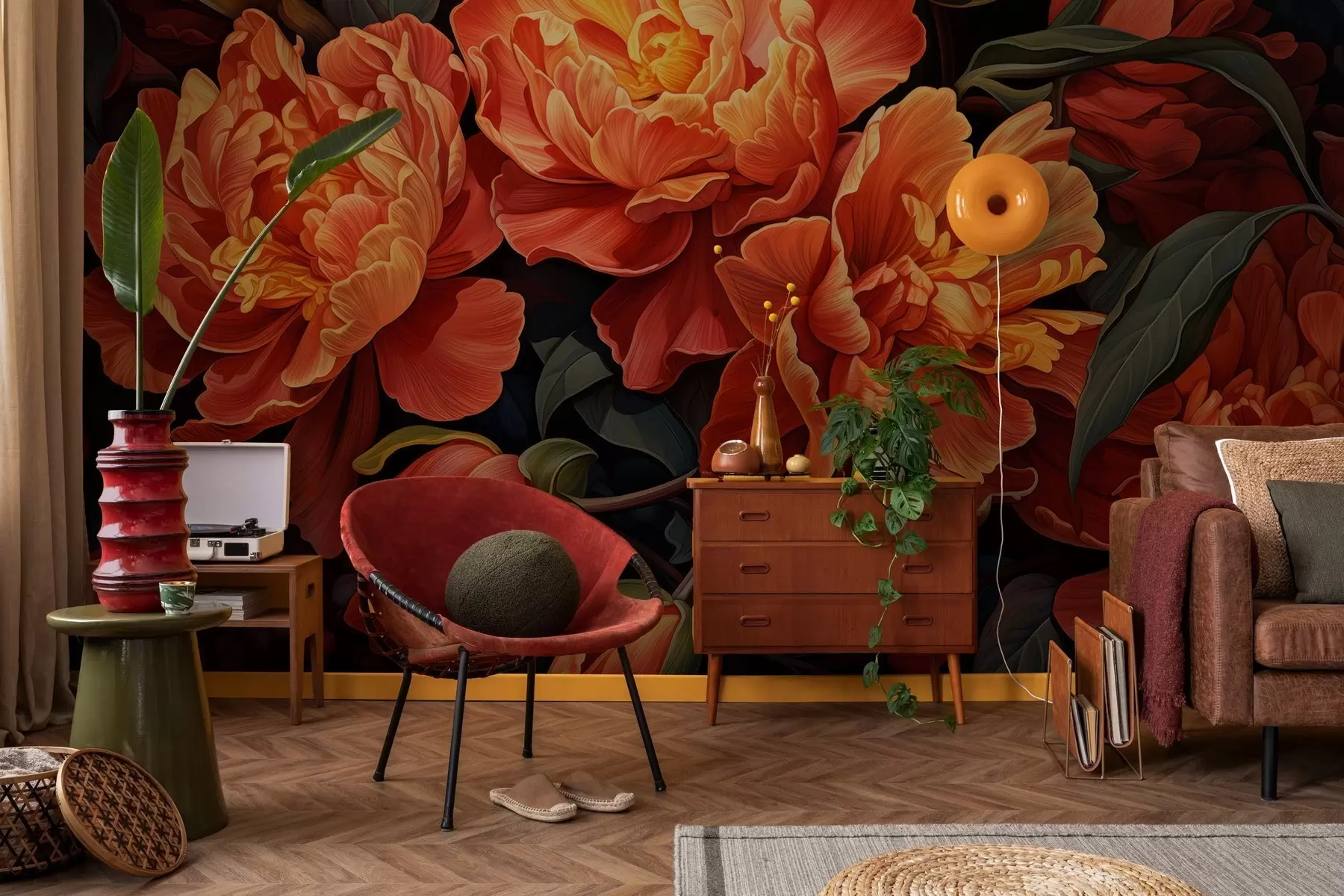 zidne murale Topla cvjetna večer w05044