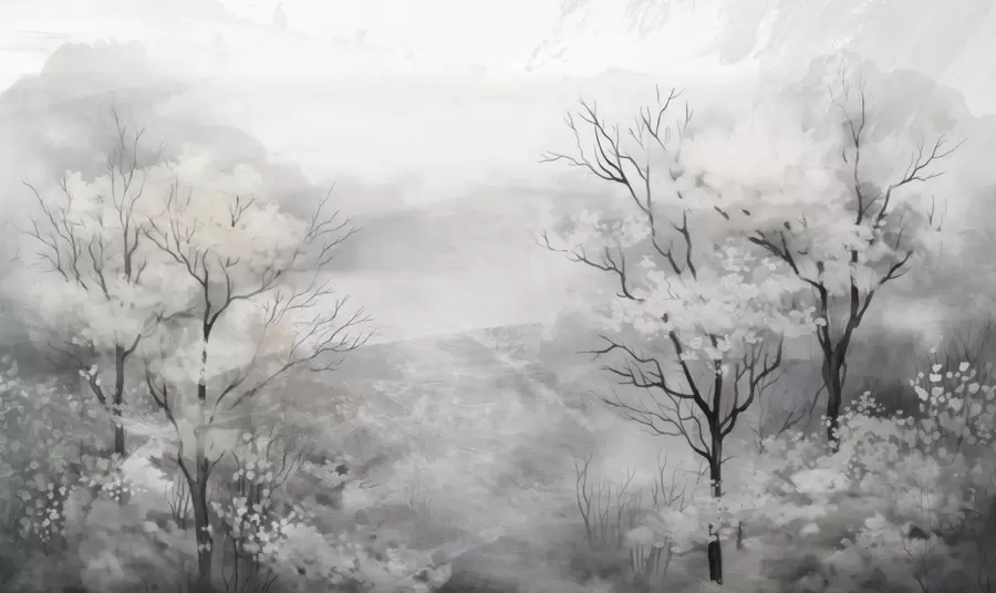 zidne murale Lagani dah drveća w05054