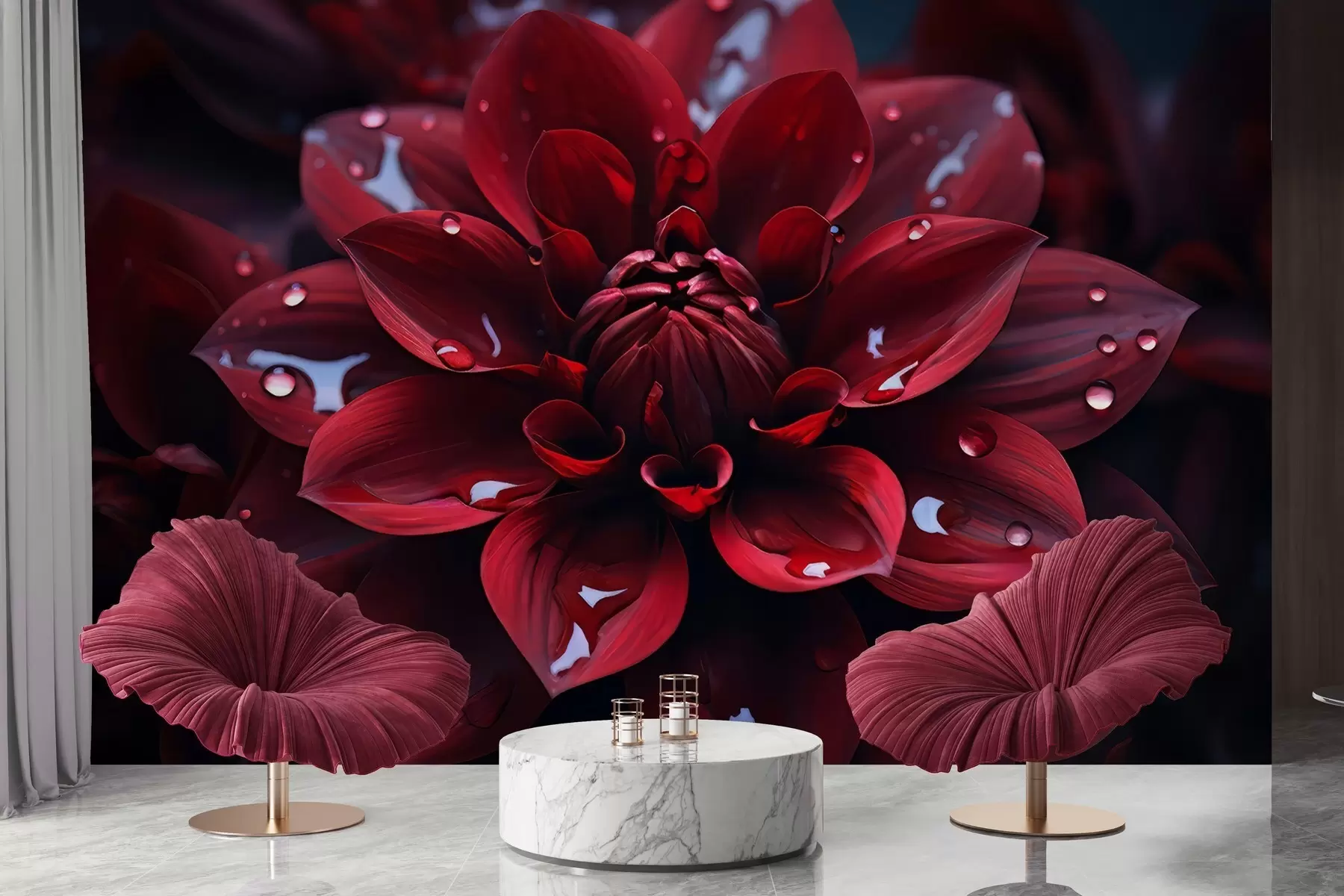 zidne murale Sočna krizantema w05057