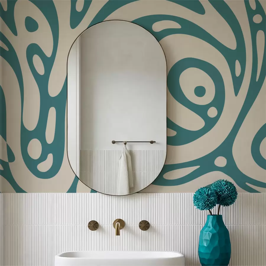 zidne murale Apstraktni uzorak s tekućim organskim oblicima w05071