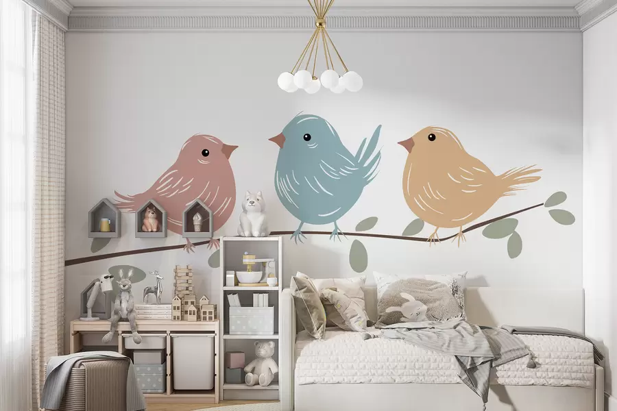 zidne murale Ptice na grani w05099