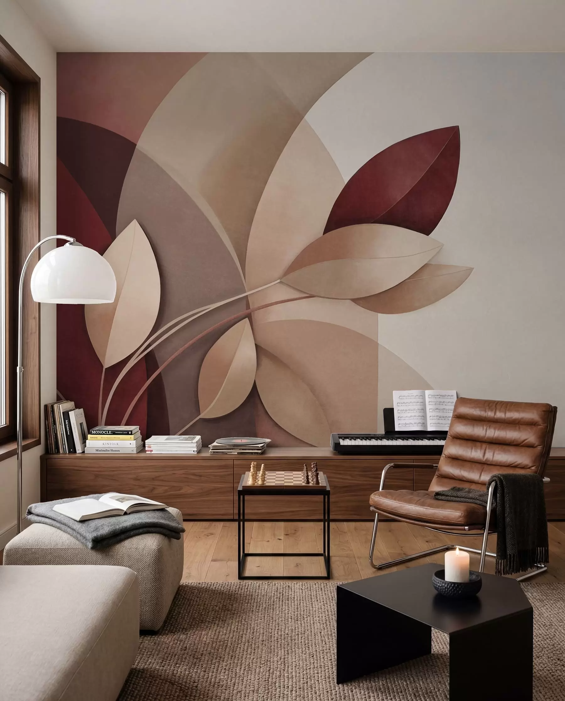 zidne murale Bordo biljni lukovi w09618
