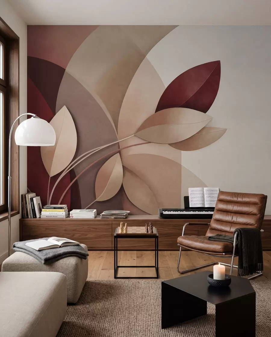 zidne murale Bordo biljni lukovi w09618