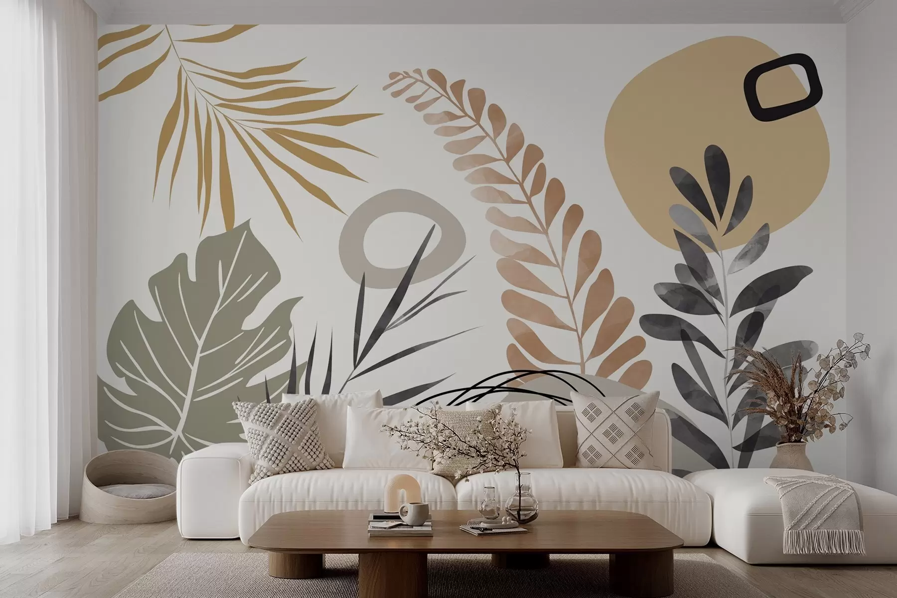zidne murale Apstrakcija s vegetacijom w05137