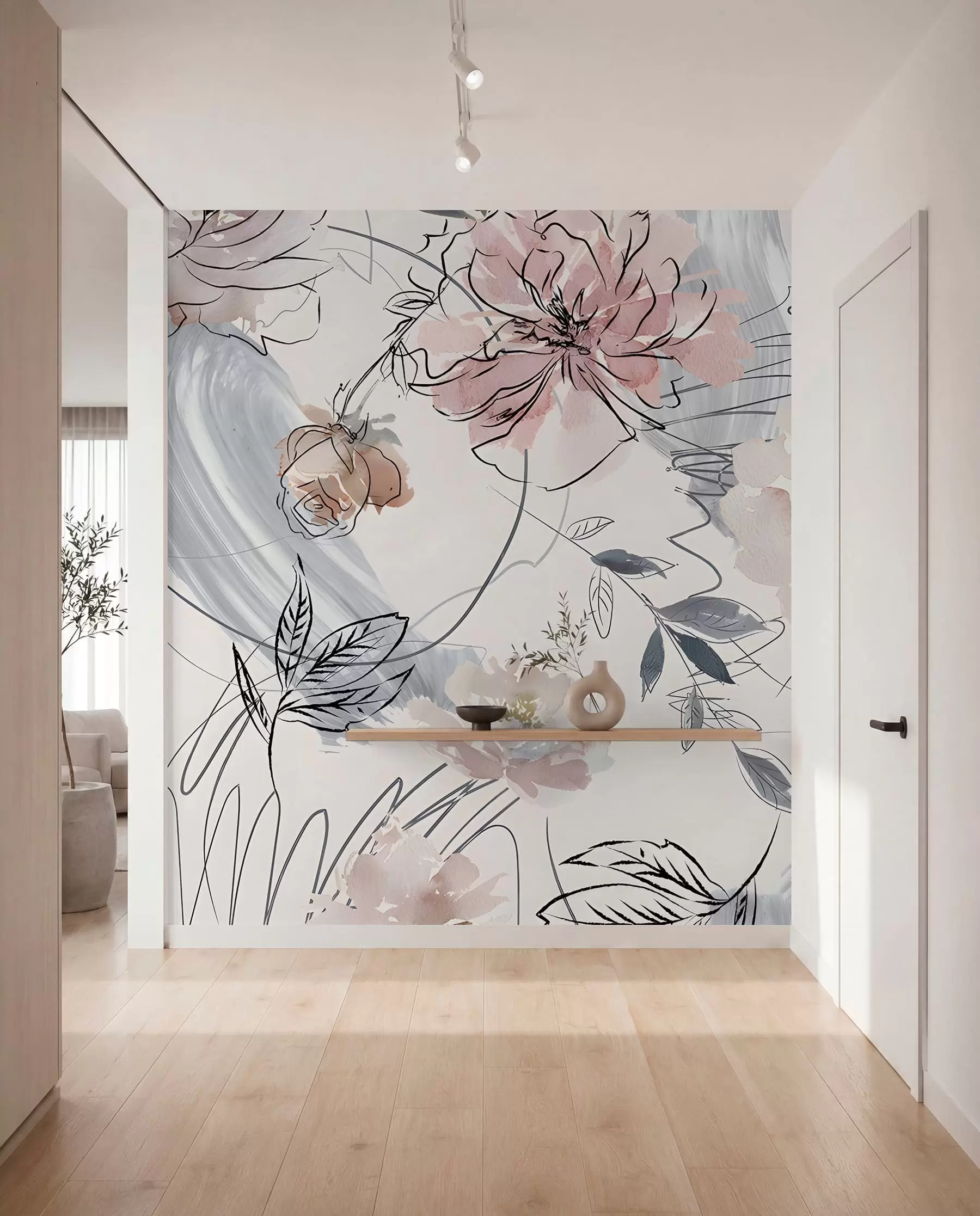 zidne murale Akvarel cvijeće u71515