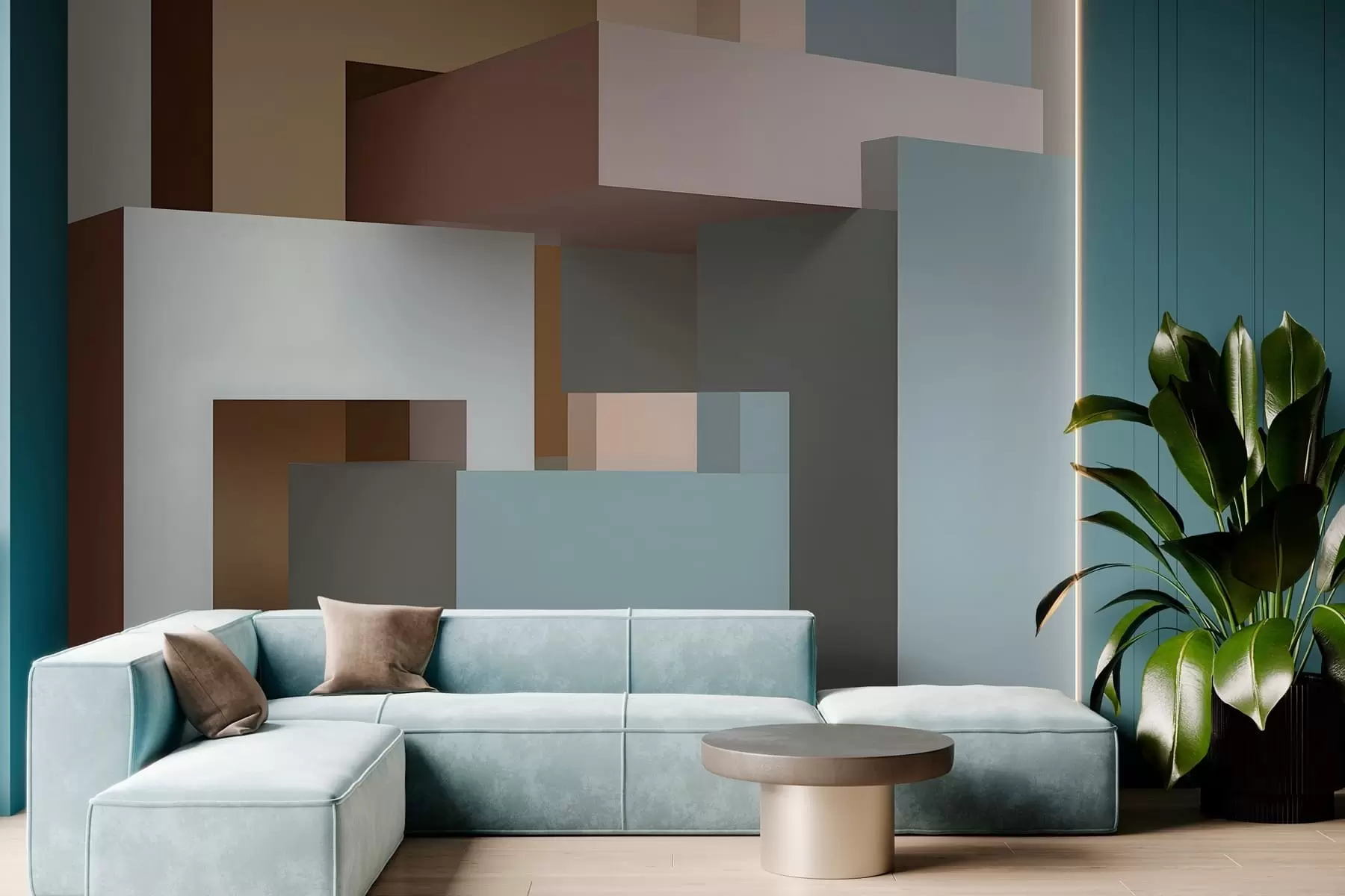 zidne murale apstraktna geometrija u 3D stilu w05065