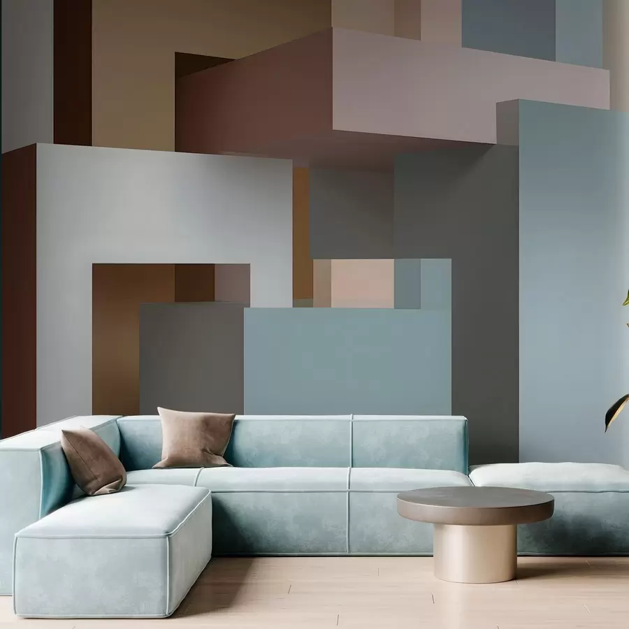 zidne murale apstraktna geometrija u 3D stilu w05065