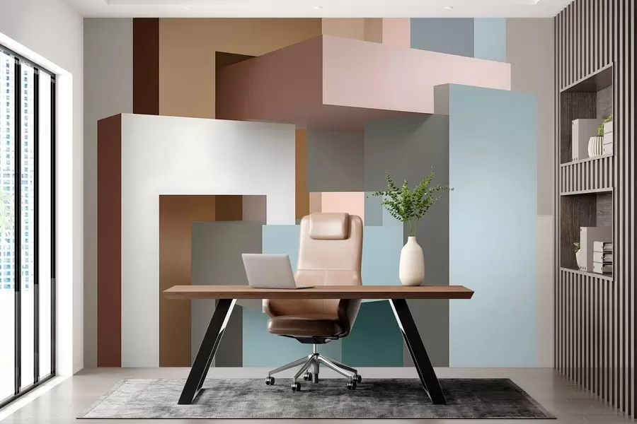 zidne murale apstraktna geometrija u 3D stilu w05065