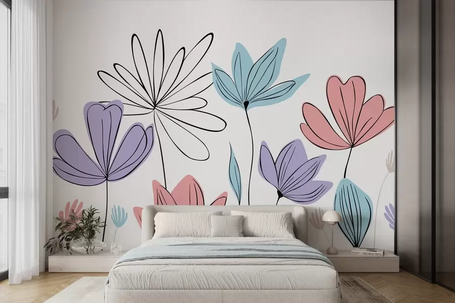 zidne murale Apstraktno cvijeće w05191v2