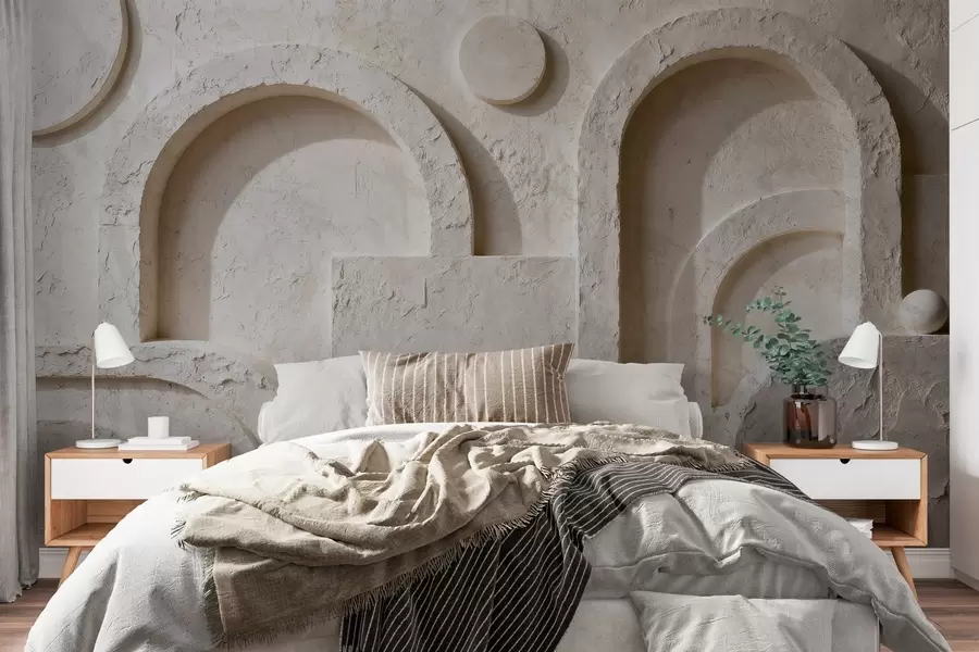 zidne murale Volumetrijska geometrija od betona w05186