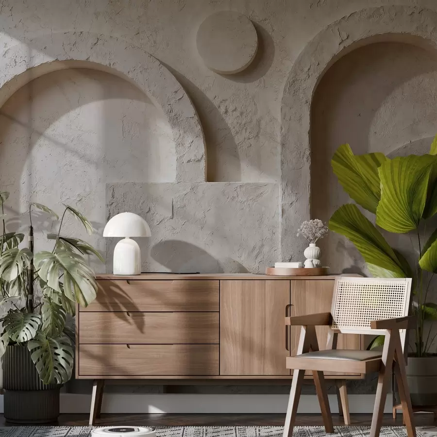 zidne murale Volumetrijska geometrija od betona w05186