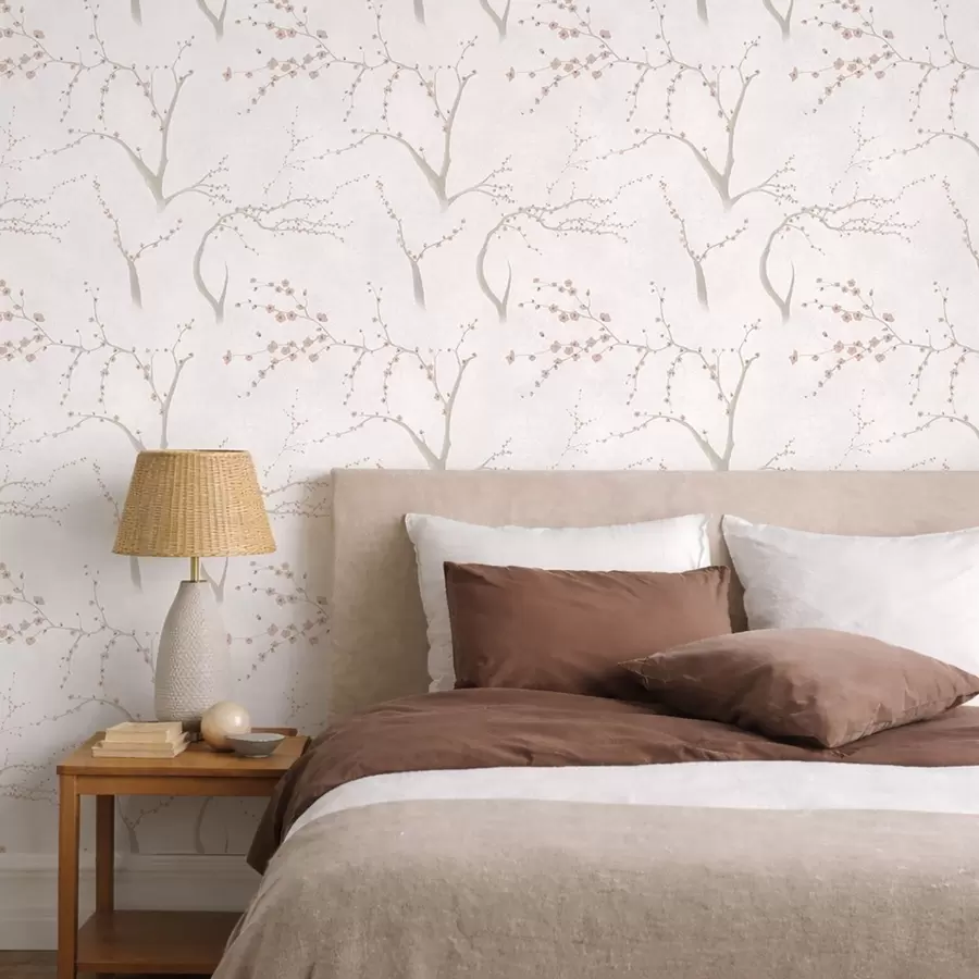 zidne murale Svijetle grane s ružičastim cvjetovima a01111v1