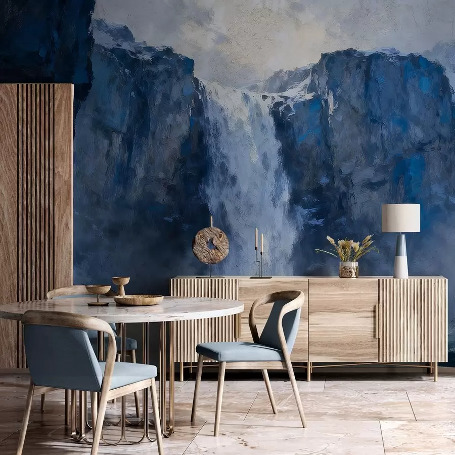 zidne murale Vodopad oslikan u grunge stilu w05177