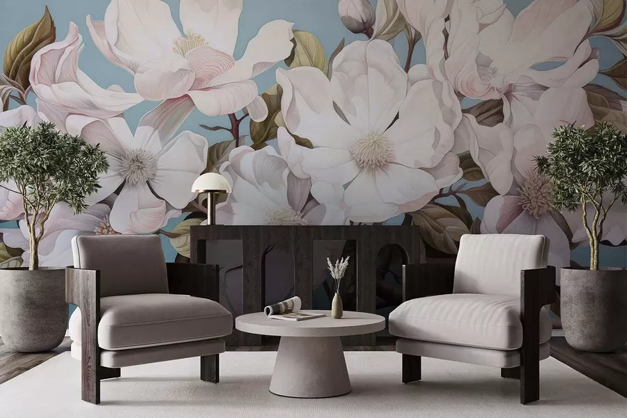 zidne murale Bujno cvijeće na grani drveta w05178