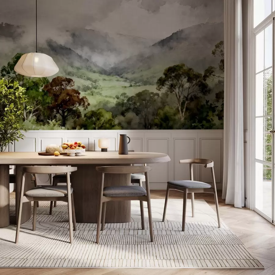 zidne murale Oslikani krajolik u magli w05185