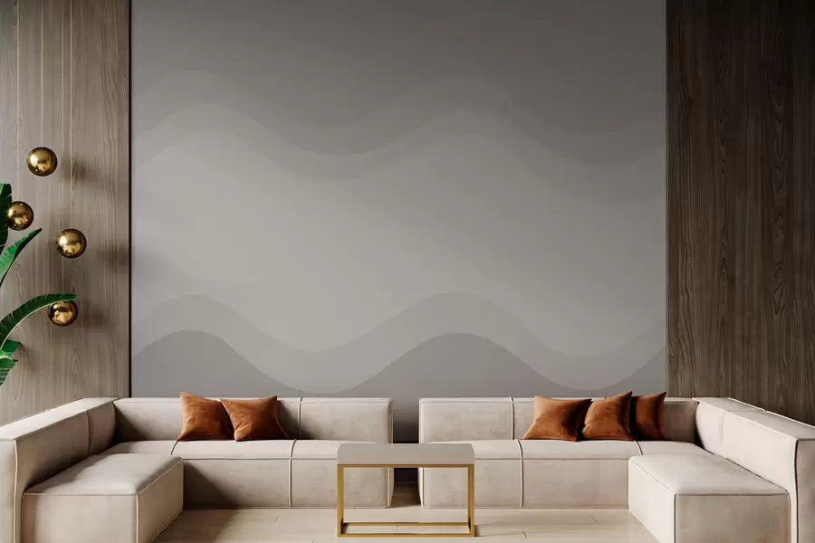 zidne murale Apstraktni valovi u neutralnoj bež paleti w05132v3