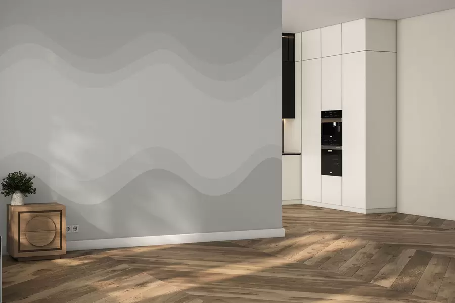 zidne murale Apstraktni valovi u neutralnoj bež paleti w05132v3