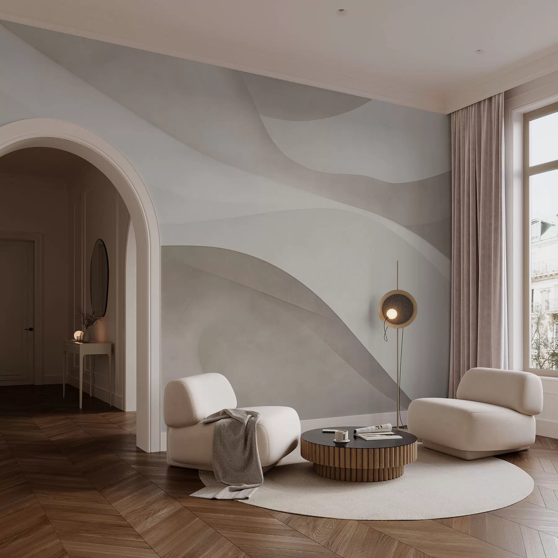 zidne murale Apstraktni zid, valovi w09694