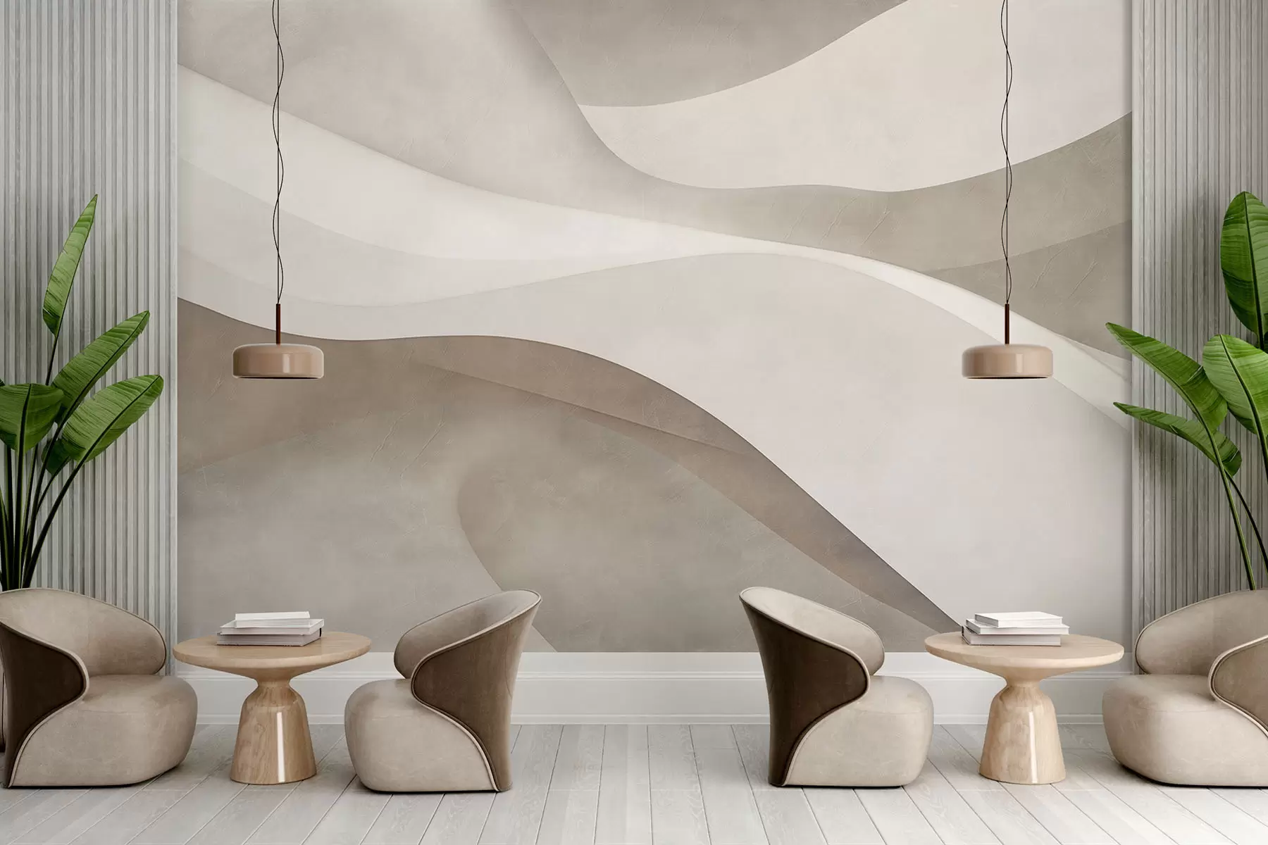 zidne murale Apstraktni zid, valovi w09694