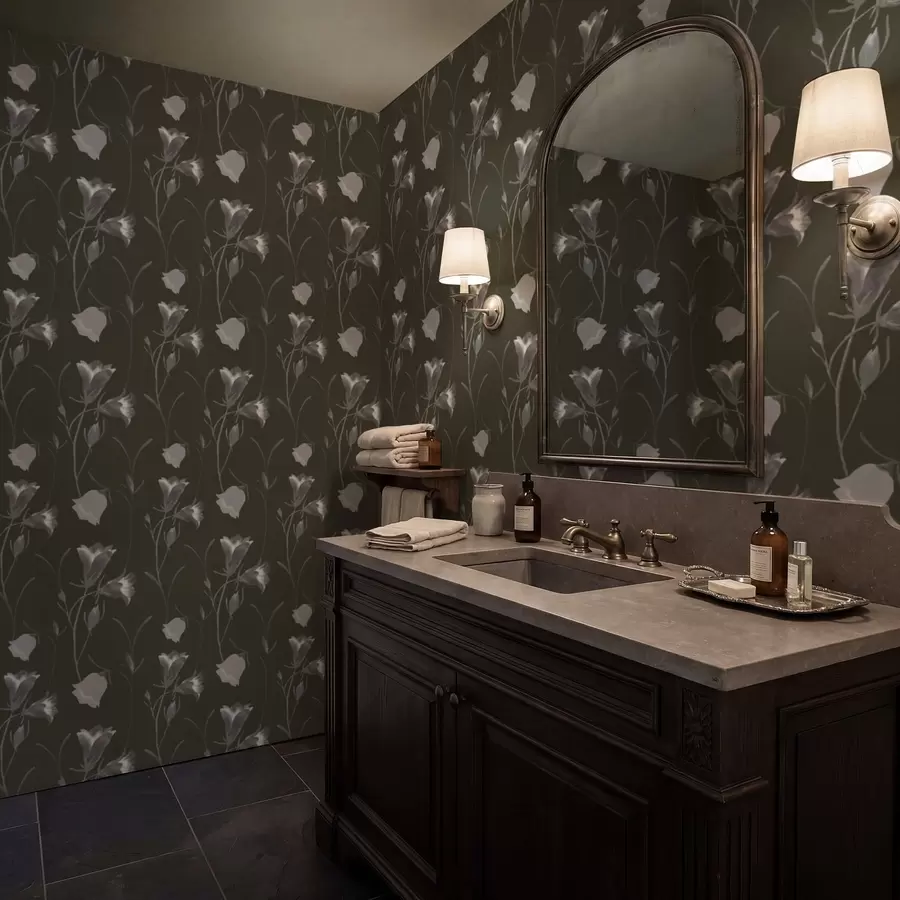 zidne murale Sivi zvončići na tamnoj pozadini a01119v1