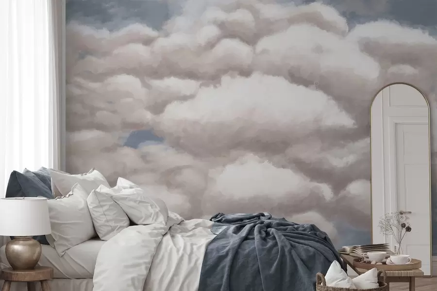 zidne murale Meki oblaci na plavom nebu w05143