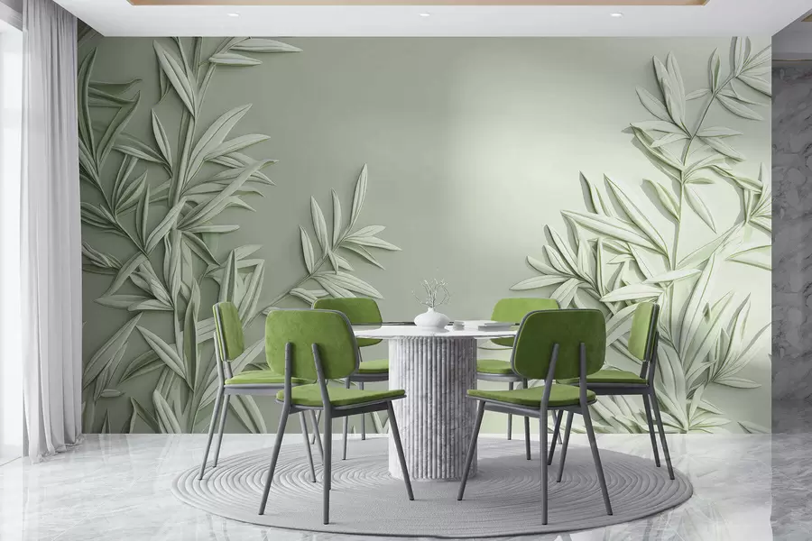 zidne murale Imitacija lišća u bareljefu w05244v1