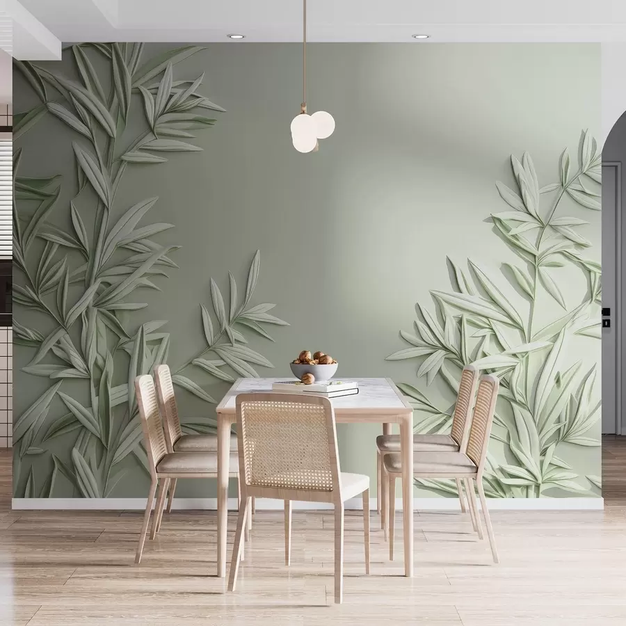 zidne murale Imitacija lišća u bareljefu w05244v1