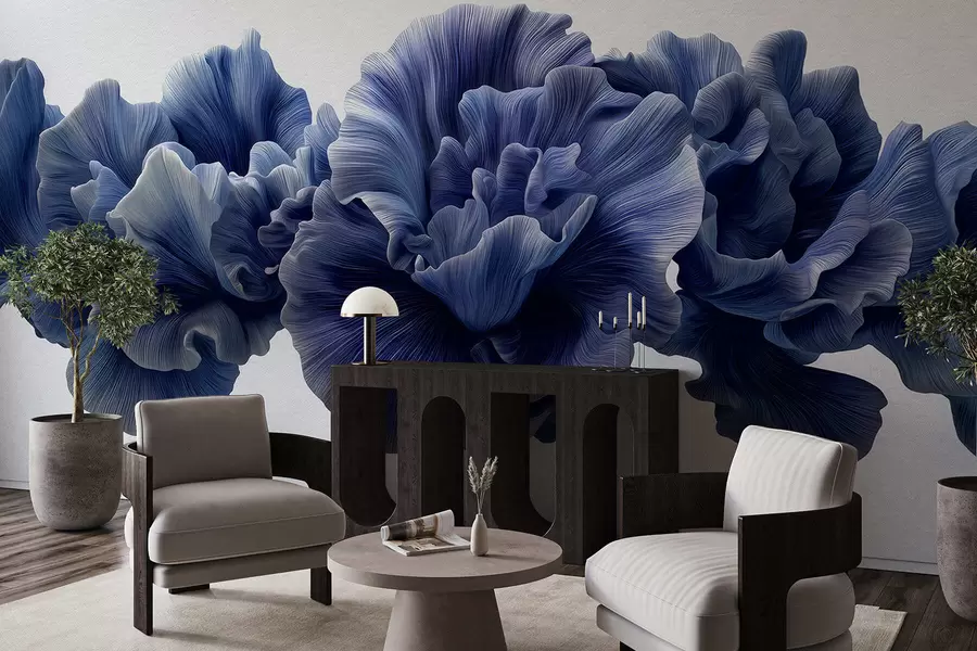 zidne murale Raskošne krivulje latica w05249