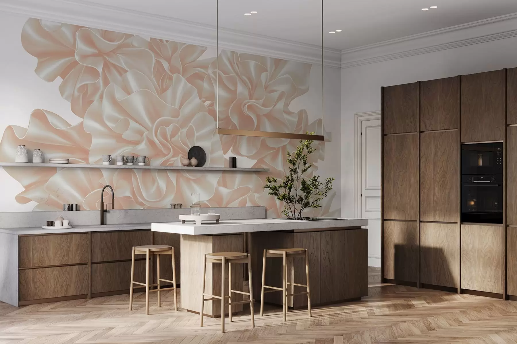 zidne murale Imitacija cvijeća od vrpci w05252