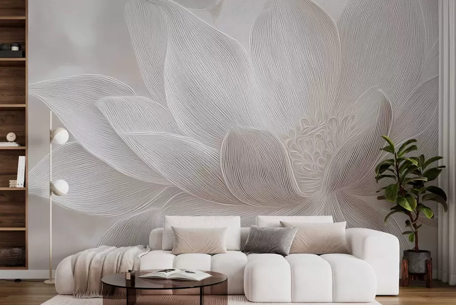 zidne murale Apstraktni tekući valovi u svijetlim bež tonovima w05266