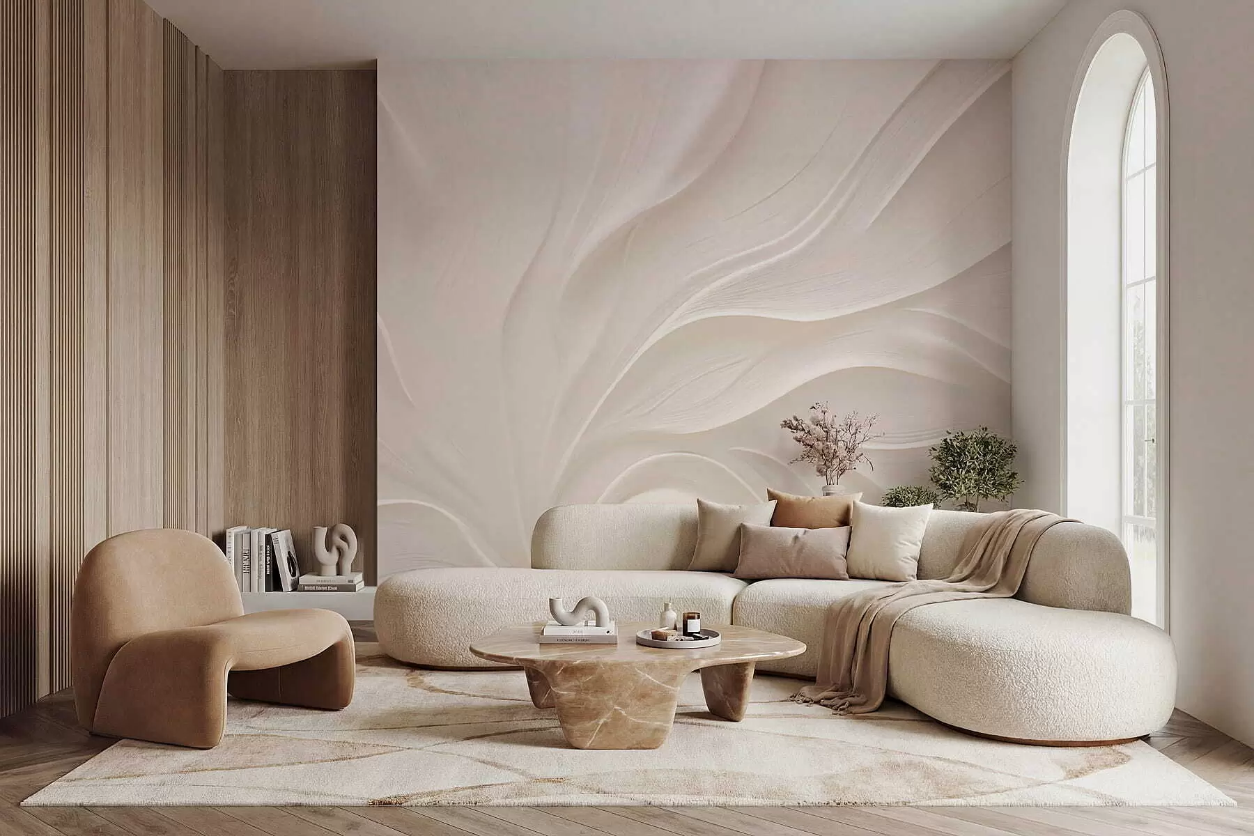 zidne murale Nježni prozirni listovi na grani w05267