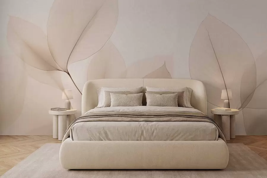 zidne murale Bijeli cvijet s tankom linijom w05268