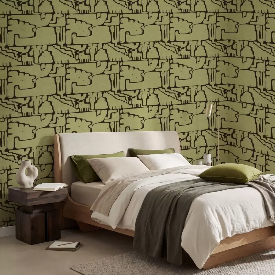 zidne murale Apstraktni uzorak s tamnim linijama a01122v1