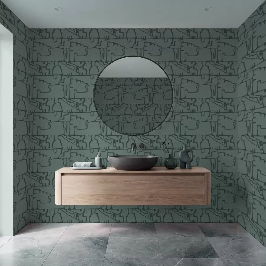 zidne murale Apstraktni uzorak u tirkiznim nijansama a01122v3