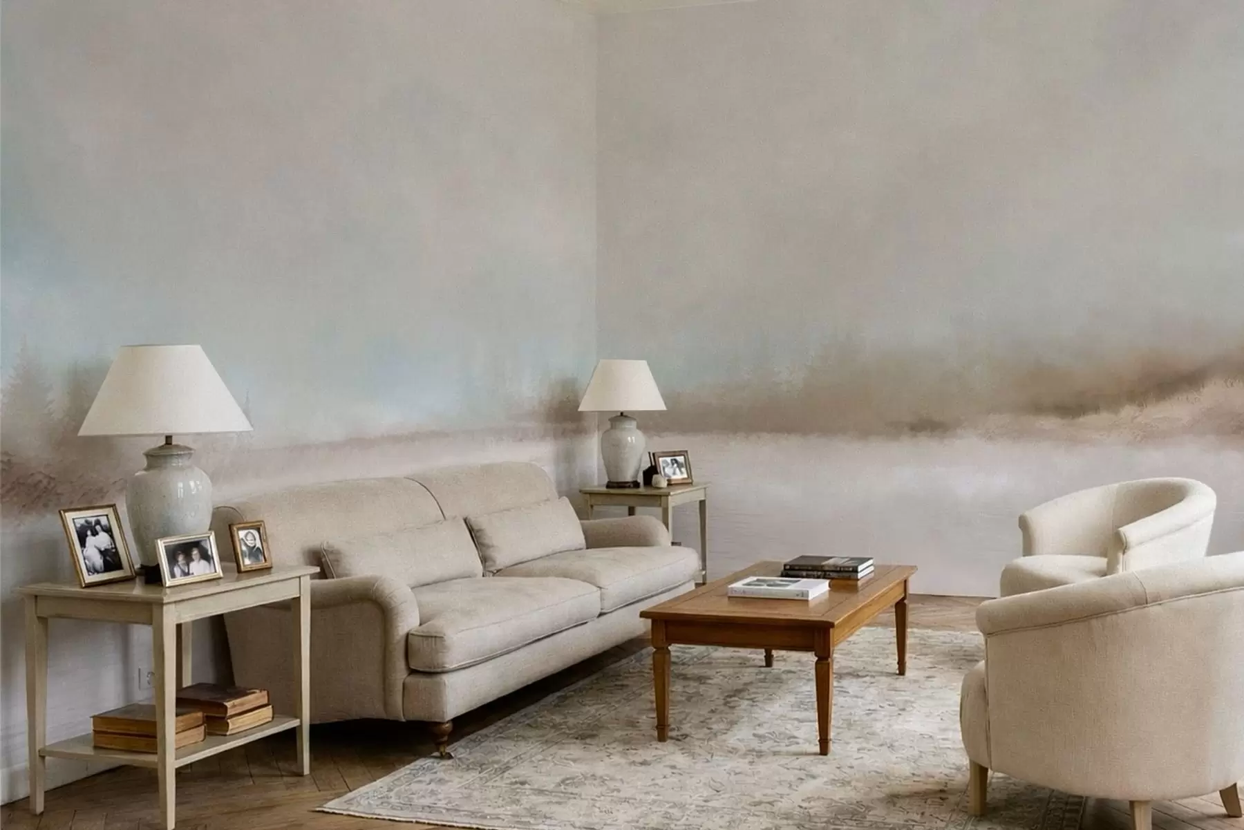 zidne murale Magloviti krajolik s jezerom i šumom w05319