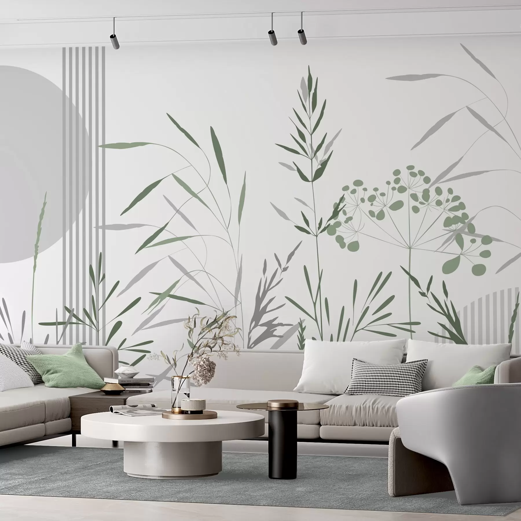 zidne murale Apstraktne siluete vegetacije w05375