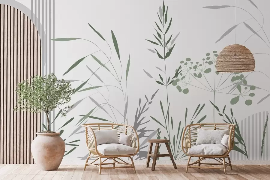 zidne murale Apstraktne siluete vegetacije w05375