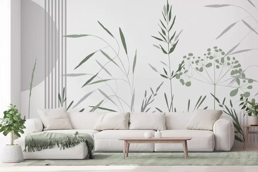 zidne murale Apstraktne siluete vegetacije w05375