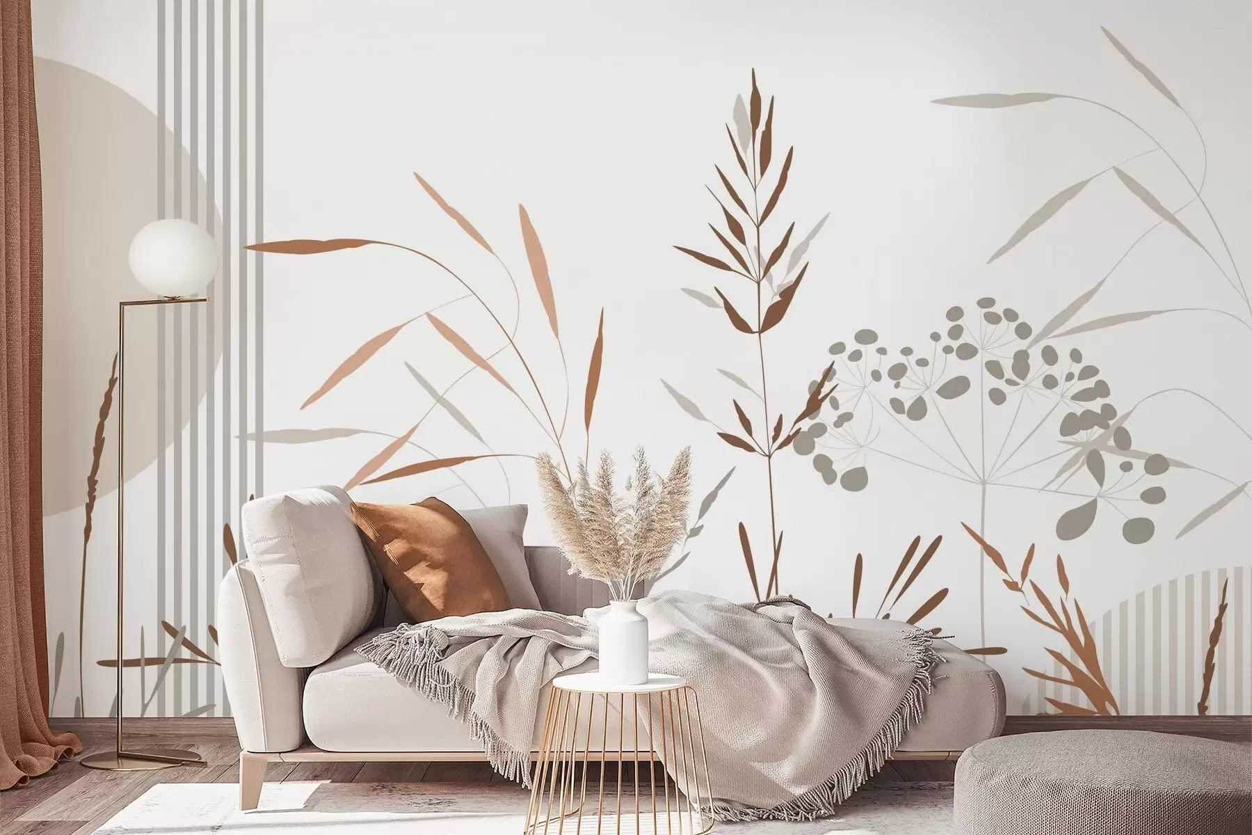 zidne murale Apstraktne siluete vegetacije w05375v1