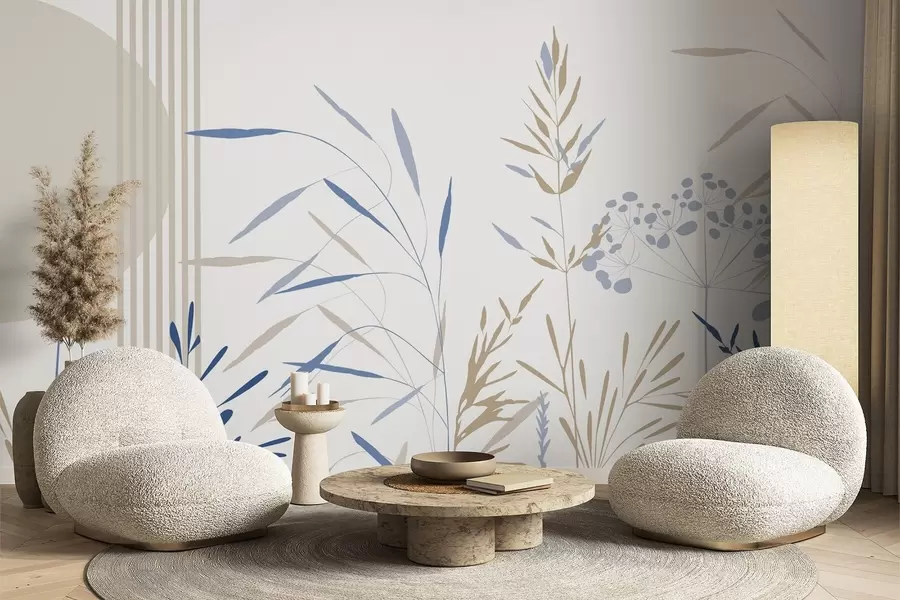 zidne murale Apstraktne siluete vegetacije w05375v2