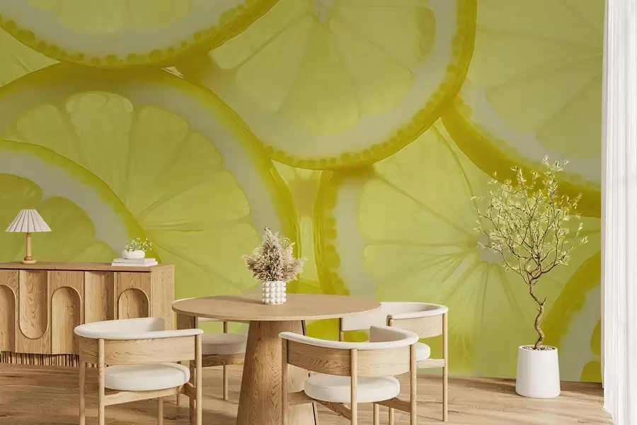 zidne murale Tekstura kriške limuna w05351