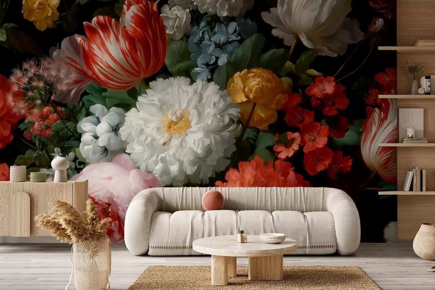 zidne murale Luksuzna cvjetna kompozicija proljetnog vrta w09676
