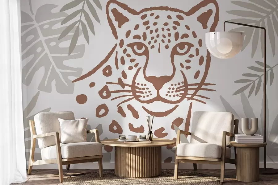 zidne murale Leopard među lišćem w05396v1