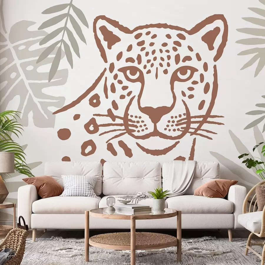 zidne murale Leopard među lišćem w05396v1