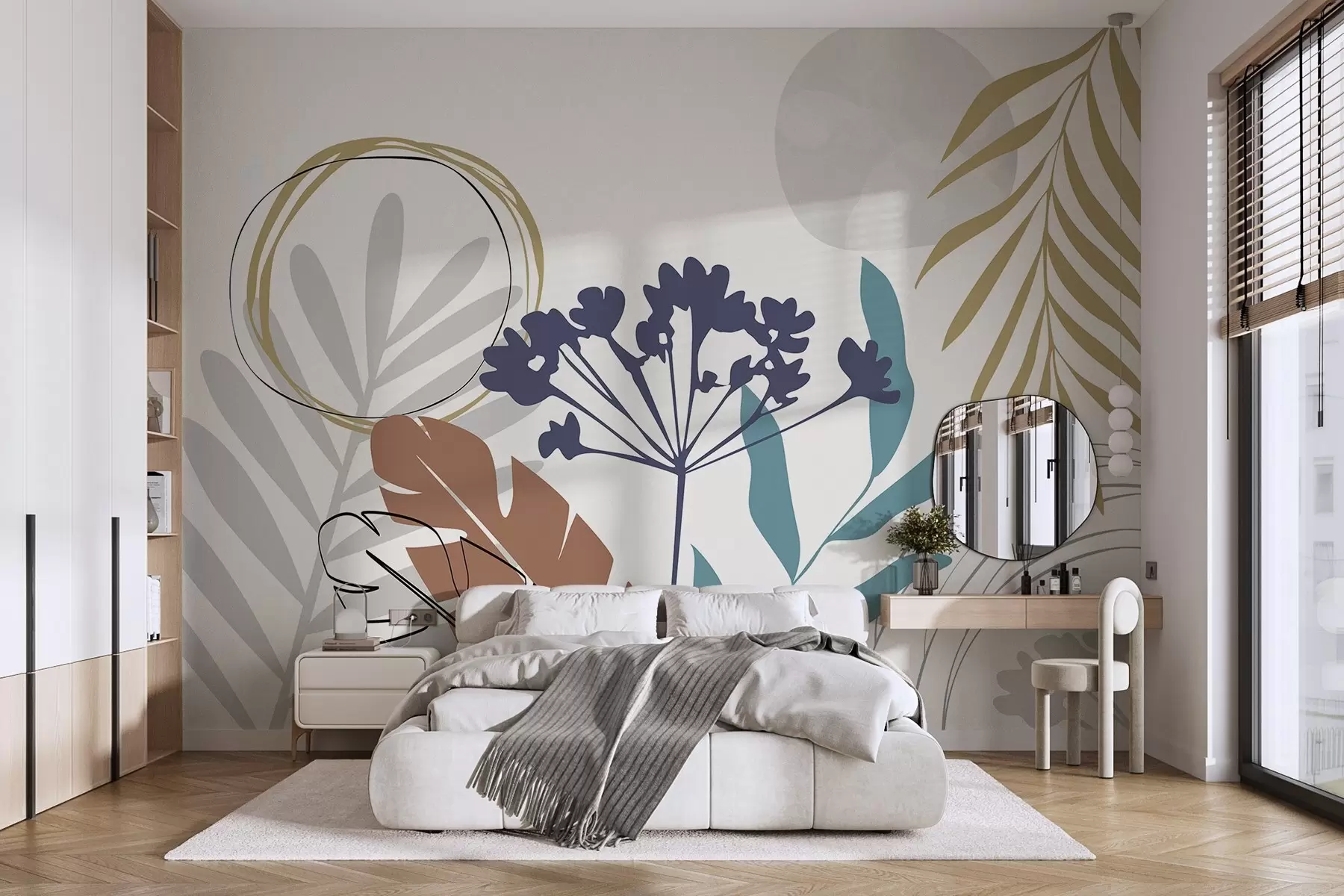 zidne murale Apstrakcija s biljkama w05400