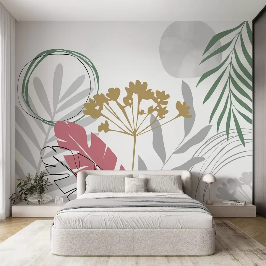 zidne murale Apstrakcija s biljkama w05400v1