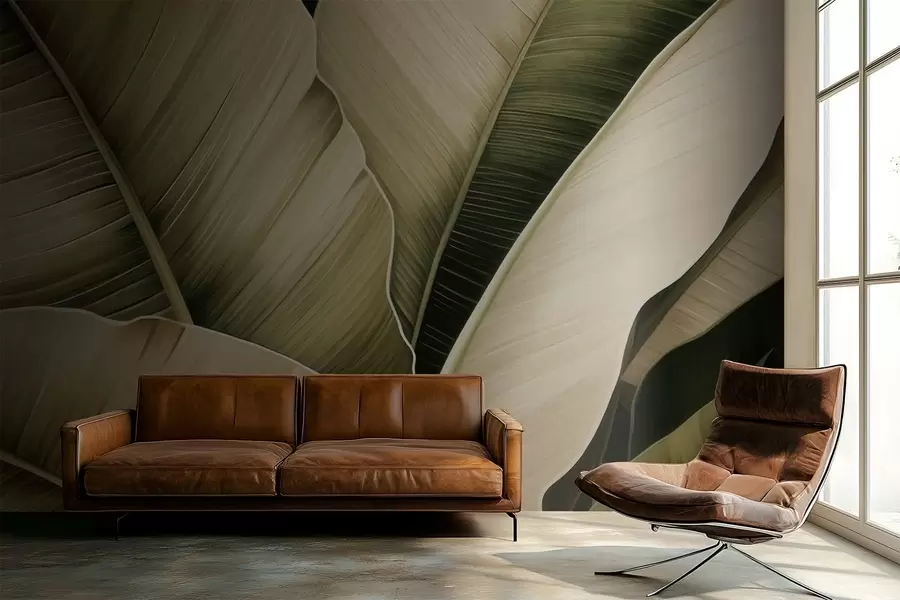 zidne murale Listovi banane, dugi listovi w05403