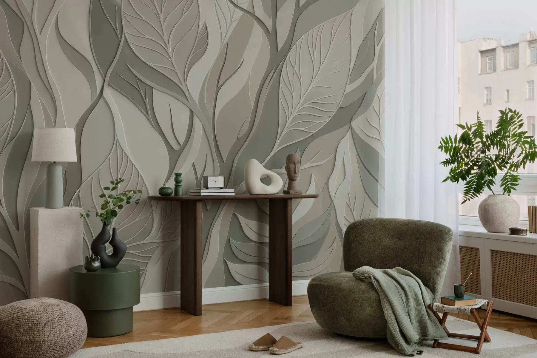 zidne murale Listovi koji se sijeku w05448