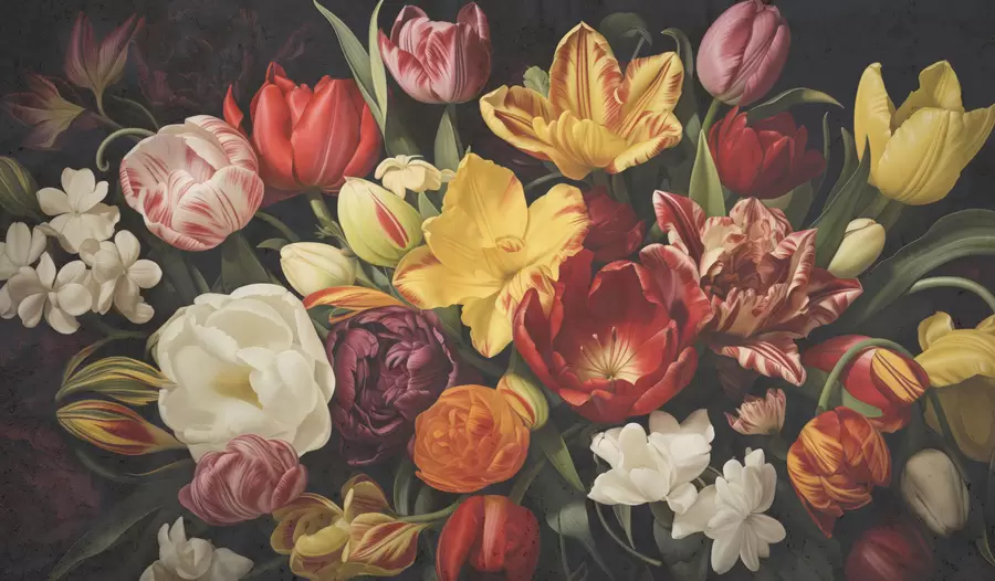 zidne murale Vintage grunge buket w05451