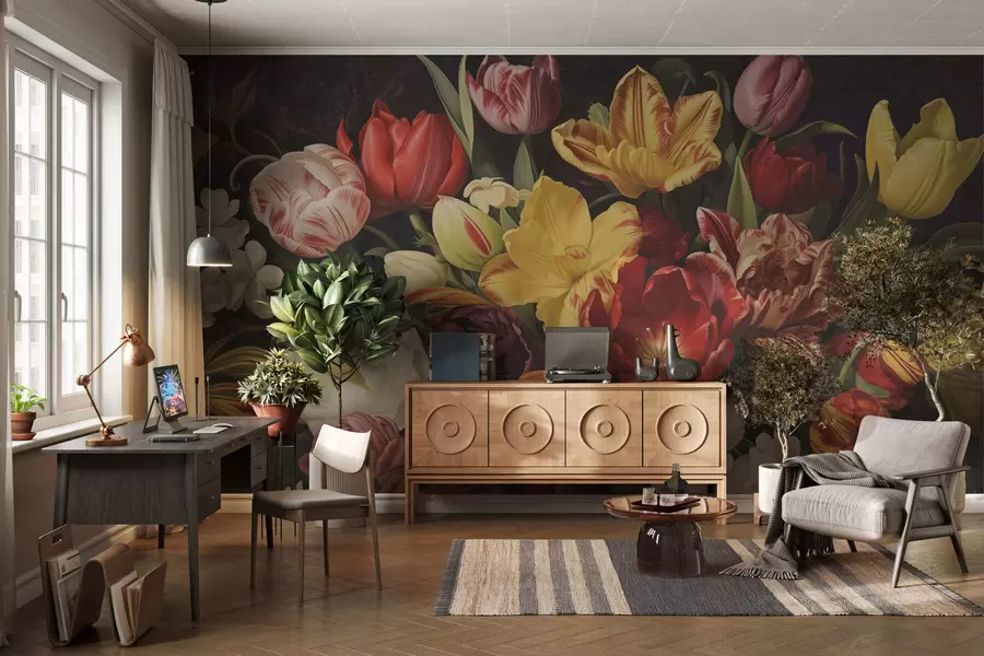 zidne murale Vintage grunge buket w05451